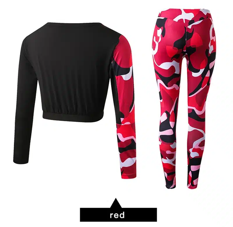 Yoga Set Woman Sportswear Fitness Sport Suit Tracksuit Women Camouflage Compressed Yoga Leggings Workout Clothes Gym Clothing 25