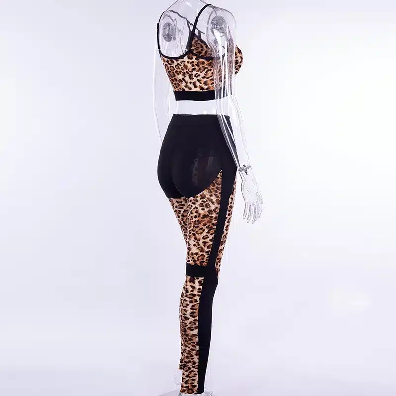 Leopard Print Ensemble Sportswear Women Yoga Sets Tracksuit Gym Wear Running Clothing Sport Suit Sexy Fitness Tank Top Leggings 13