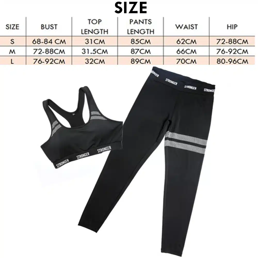 2019 Yoga Pants Yoga Set Woman Sport Leggings Fitness Wear Gym Leggings Femme Sport Suit Top + Bottom Running Clothing 1