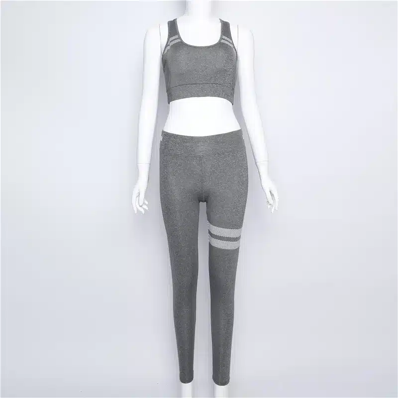 2019 Yoga Pants Yoga Set Woman Sport Leggings Fitness Wear Gym Leggings Femme Sport Suit Top + Bottom Running Clothing 2