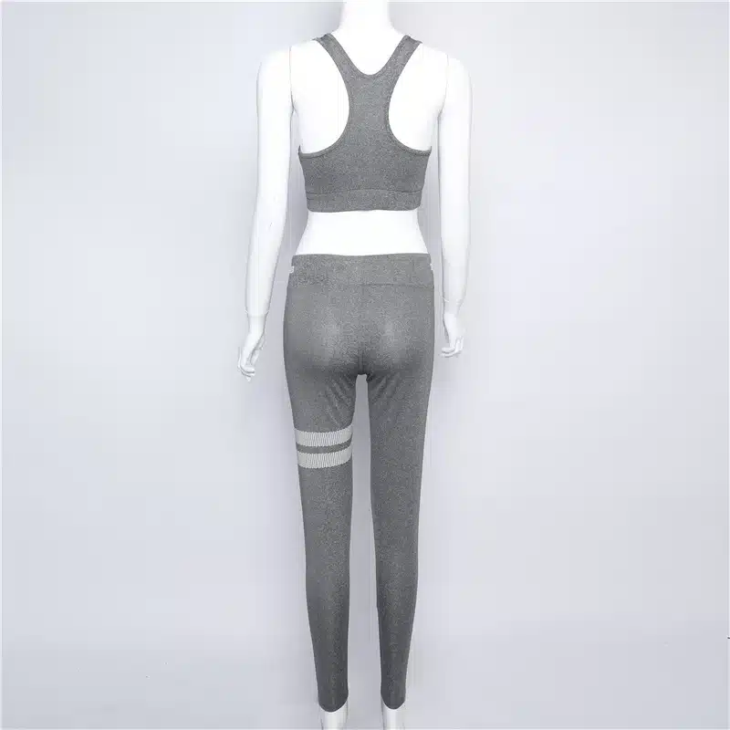 2019 Yoga Pants Yoga Set Woman Sport Leggings Fitness Wear Gym Leggings Femme Sport Suit Top + Bottom Running Clothing 3
