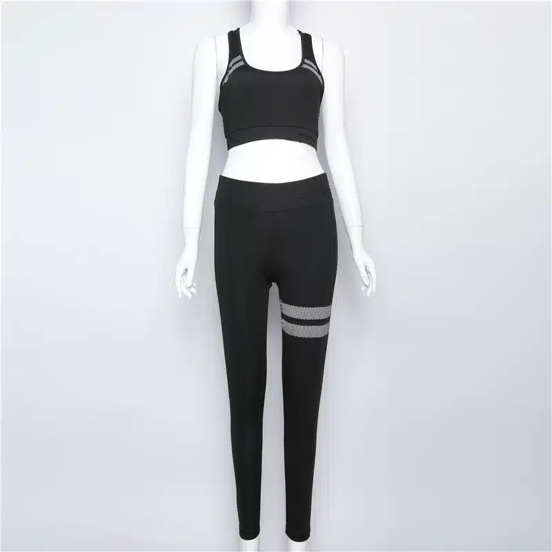 2019 Yoga Pants Yoga Set Woman Sport Leggings Fitness Wear Gym Leggings Femme Sport Suit Top + Bottom Running Clothing 4