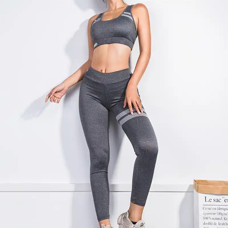 2019 Yoga Pants Yoga Set Woman Sport Leggings Fitness Wear Gym Leggings Femme Sport Suit Top + Bottom Running Clothing 6
