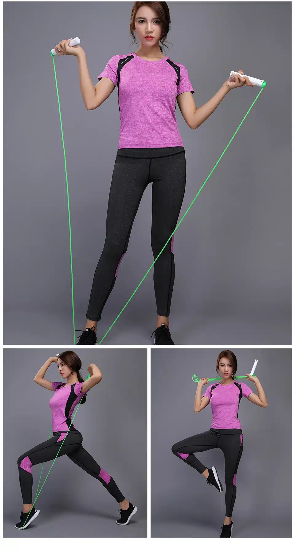 BINTUOSHI Women Yoga Set Gym Fitness Clothes Tennis Shirt+Pants Running Tight Jogging Workout Yoga Leggings Sport Suit plus size 7