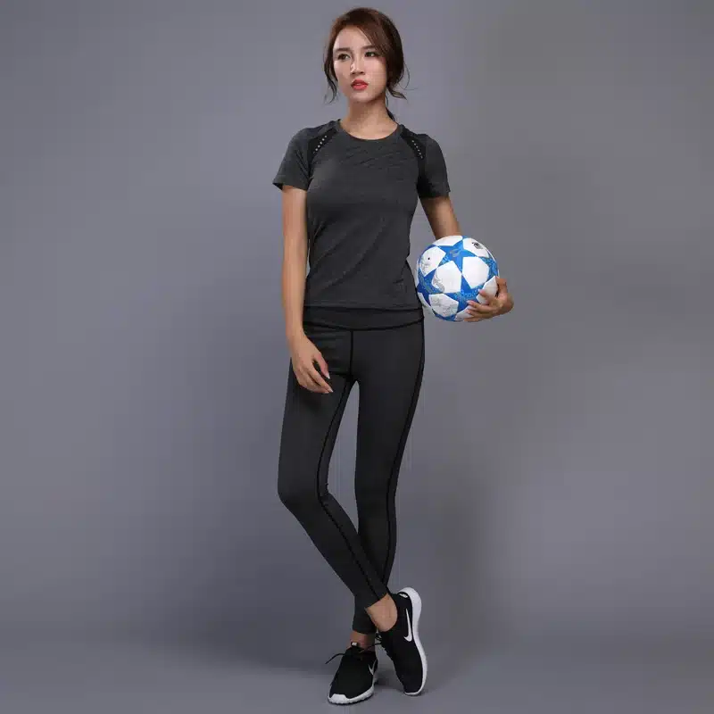 BINTUOSHI Women Yoga Set Gym Fitness Clothes Tennis Shirt+Pants Running Tight Jogging Workout Yoga Leggings Sport Suit plus size 19