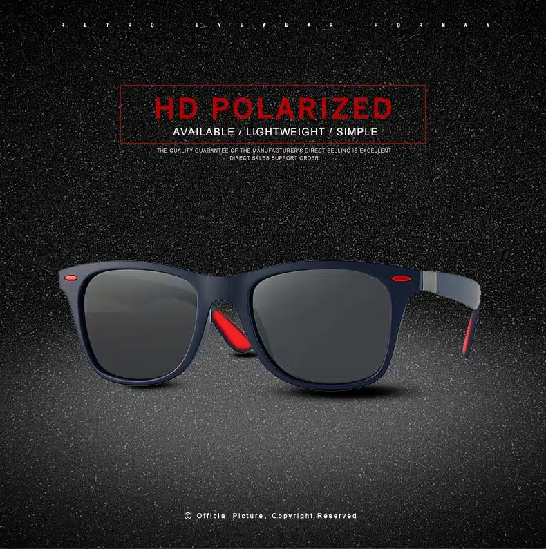 BRAND DESIGN Classic Polarized Sunglasses Men Women Driving Square Frame Sun Glasses Male Goggle UV400 Gafas De Sol 2
