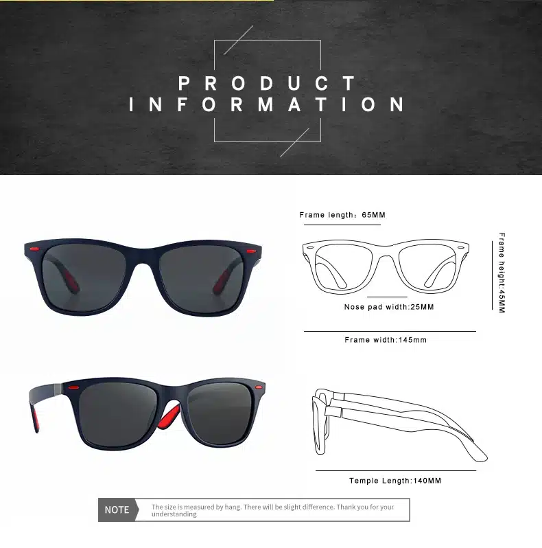 BRAND DESIGN Classic Polarized Sunglasses Men Women Driving Square Frame Sun Glasses Male Goggle UV400 Gafas De Sol 6