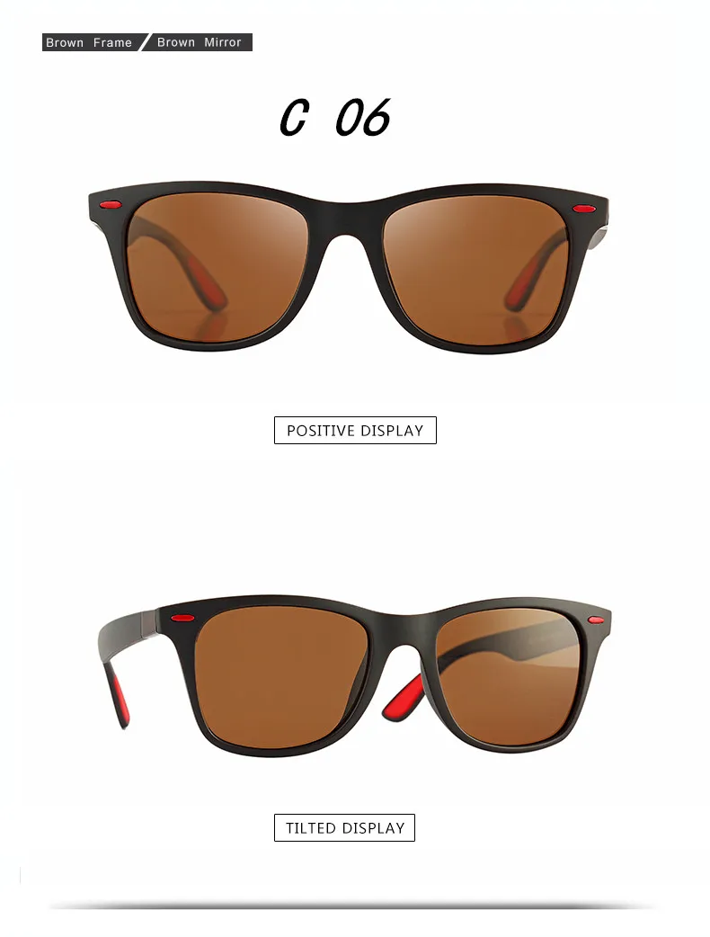 BRAND DESIGN Classic Polarized Sunglasses Men Women Driving Square Frame Sun Glasses Male Goggle UV400 Gafas De Sol 13