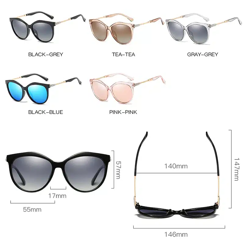 2019 New Luxury HD Polarized Women Sunglasses Fashion Round Ladies Vintage Brand Design cat eye woman Female Sun Glasses oculos 14