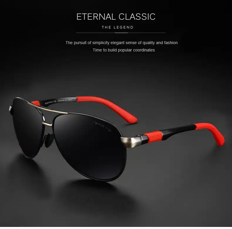 MERRYS DESIGN Men Classic Pilot Sunglasses HD Polarized Sunglasses For Driving Aviation Alloy Frame Spring Legs UV400 S8404 13