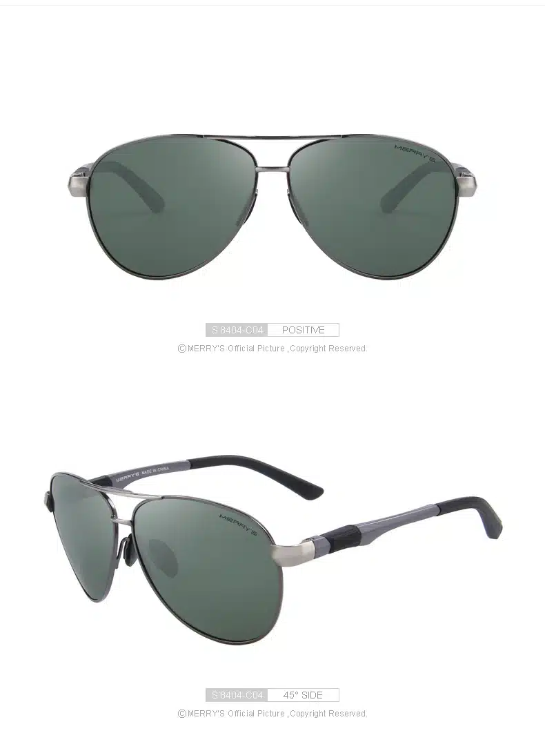 MERRYS DESIGN Men Classic Pilot Sunglasses HD Polarized Sunglasses For Driving Aviation Alloy Frame Spring Legs UV400 S8404 24