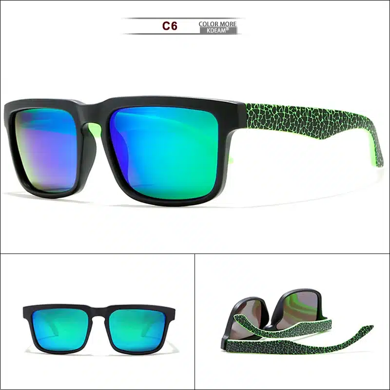 KDEAM Eye-catching Function Polarized Sunglasses For Men Matte Black Frame Fit. Painting Temples Play-Cool Sun Glasses With Case 17