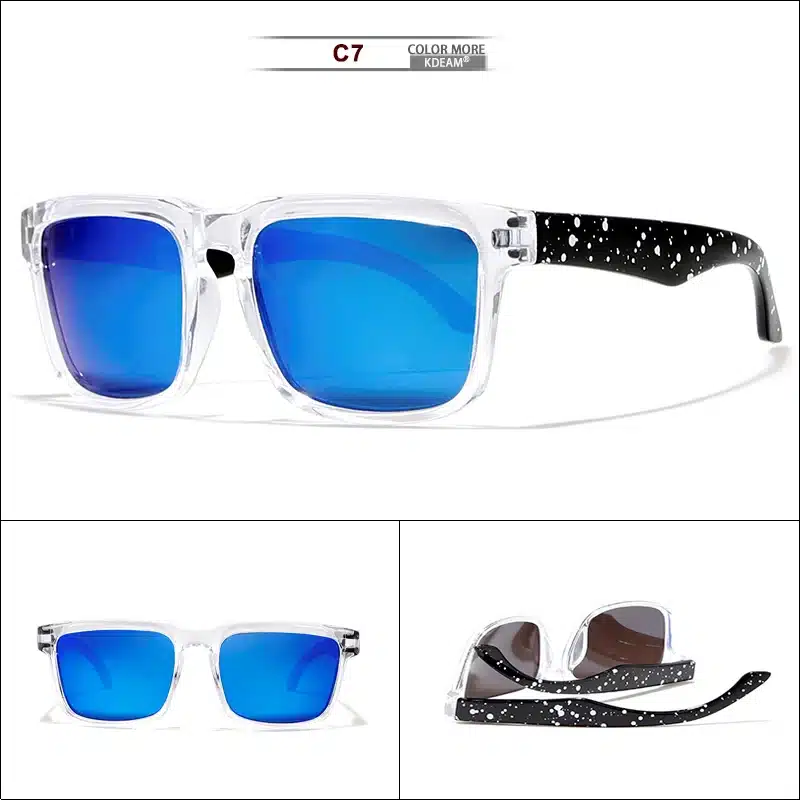 KDEAM Eye-catching Function Polarized Sunglasses For Men Matte Black Frame Fit. Painting Temples Play-Cool Sun Glasses With Case 18