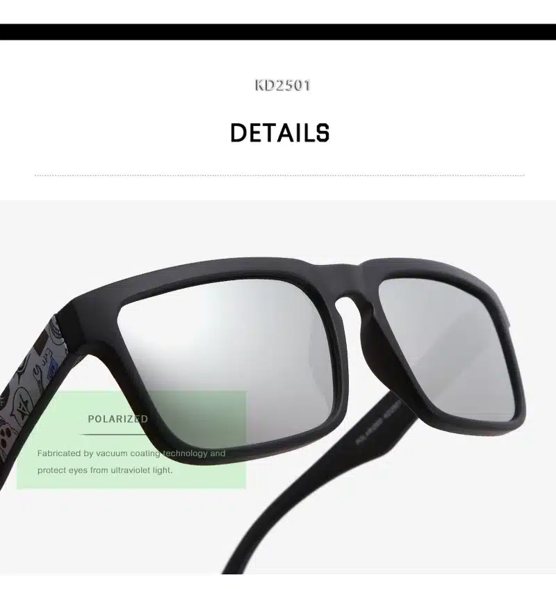 KDEAM Eye-catching Function Polarized Sunglasses For Men Matte Black Frame Fit. Painting Temples Play-Cool Sun Glasses With Case 24