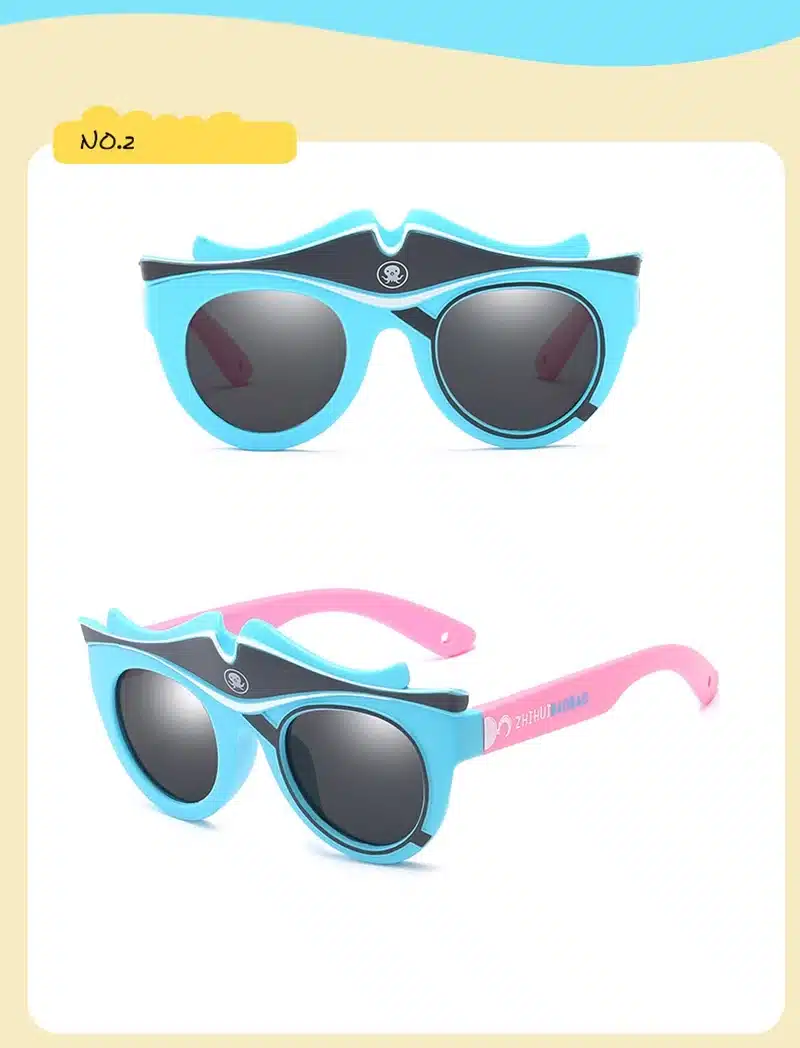 Fashion Kids Polarized Sunglasses Brand Cartoon Sun Glasses Boys&Girls Baby Suitable For Children Aged 3-10 Silicone Frame RS590 5