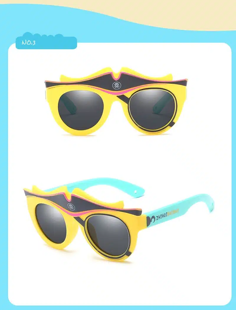 Fashion Kids Polarized Sunglasses Brand Cartoon Sun Glasses Boys&Girls Baby Suitable For Children Aged 3-10 Silicone Frame RS590 6