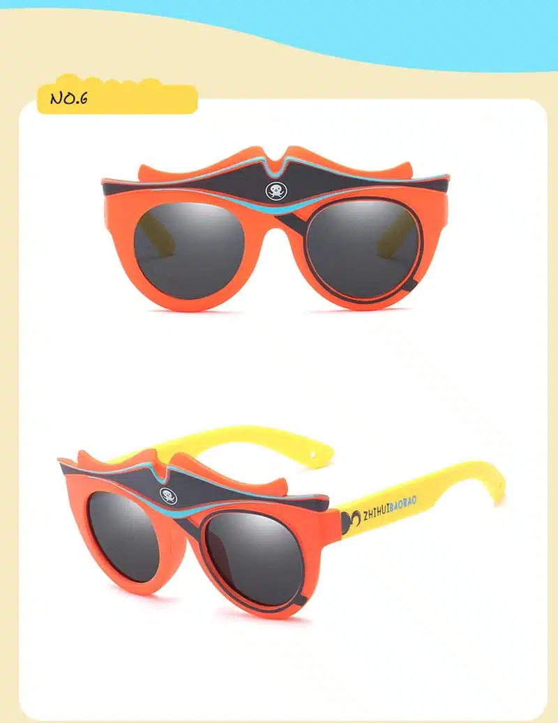 Fashion Kids Polarized Sunglasses Brand Cartoon Sun Glasses Boys&Girls Baby Suitable For Children Aged 3-10 Silicone Frame RS590 9