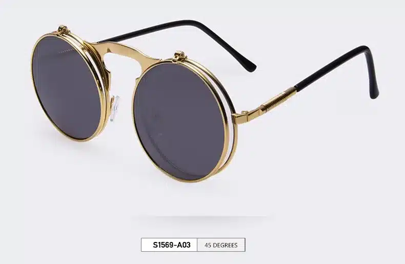 VINTAGE STEAMPUNK Sunglasses round Designer steam punk Metal OCULOS de sol women COATING SUNGLASSES Men Retro CIRCLE SUN GLASSES 18