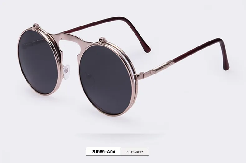 VINTAGE STEAMPUNK Sunglasses round Designer steam punk Metal OCULOS de sol women COATING SUNGLASSES Men Retro CIRCLE SUN GLASSES 20
