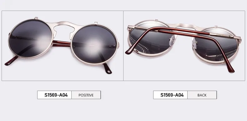 VINTAGE STEAMPUNK Sunglasses round Designer steam punk Metal OCULOS de sol women COATING SUNGLASSES Men Retro CIRCLE SUN GLASSES 21