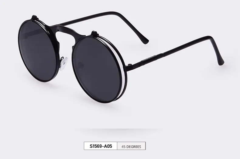 VINTAGE STEAMPUNK Sunglasses round Designer steam punk Metal OCULOS de sol women COATING SUNGLASSES Men Retro CIRCLE SUN GLASSES 22