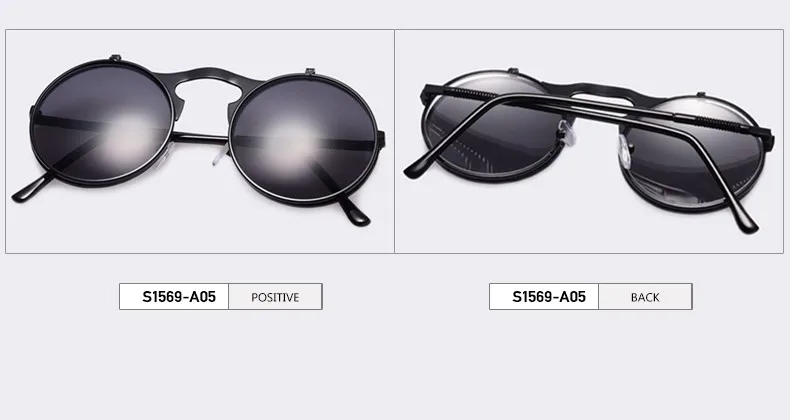 VINTAGE STEAMPUNK Sunglasses round Designer steam punk Metal OCULOS de sol women COATING SUNGLASSES Men Retro CIRCLE SUN GLASSES 23