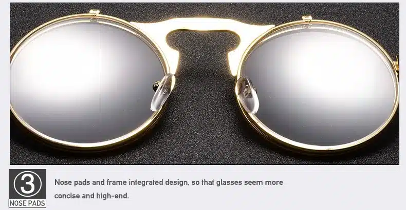 VINTAGE STEAMPUNK Sunglasses round Designer steam punk Metal OCULOS de sol women COATING SUNGLASSES Men Retro CIRCLE SUN GLASSES 26