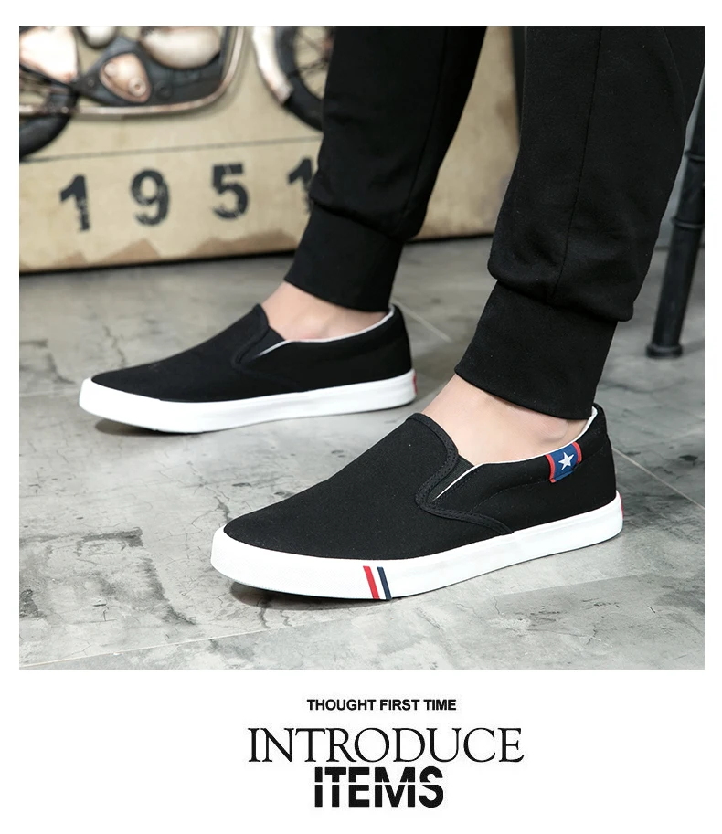 Men Canvas Shoes Simple Casual Mens Loafers 2018 Autumn High Quality Anti-Slip Comfortable Vulcanized Shoes Man Flats Size 35-47 10