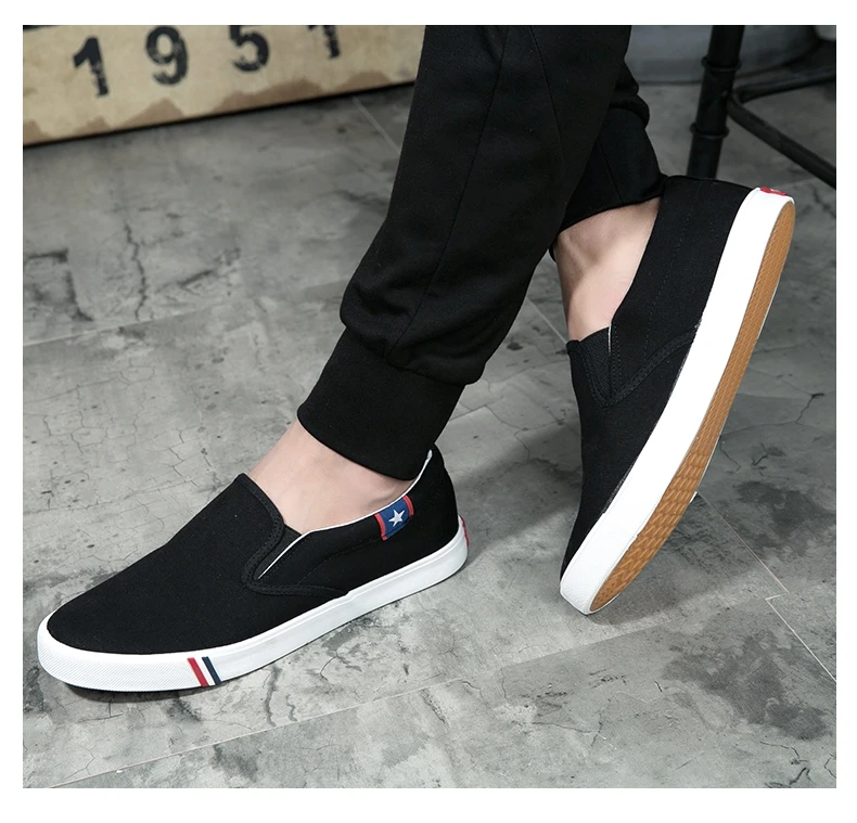 Men Canvas Shoes Simple Casual Mens Loafers 2018 Autumn High Quality Anti-Slip Comfortable Vulcanized Shoes Man Flats Size 35-47 11