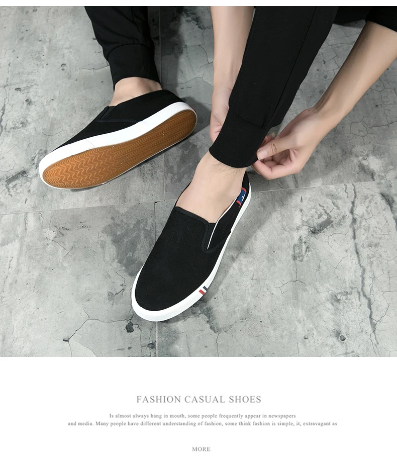 Men Canvas Shoes Simple Casual Mens Loafers 2018 Autumn High Quality Anti-Slip Comfortable Vulcanized Shoes Man Flats Size 35-47 12