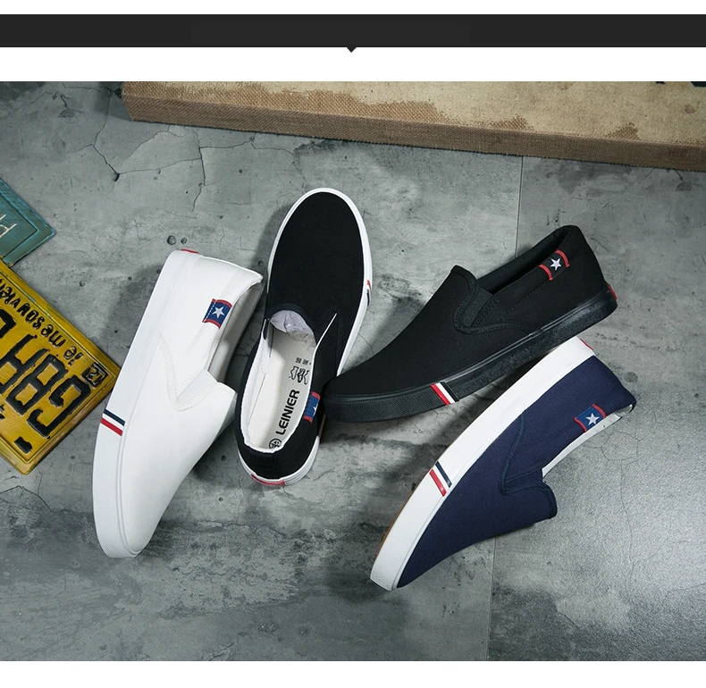 Men Canvas Shoes Simple Casual Mens Loafers 2018 Autumn High Quality Anti-Slip Comfortable Vulcanized Shoes Man Flats Size 35-47 19
