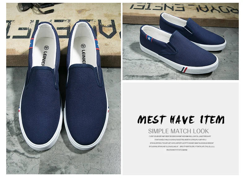 Men Canvas Shoes Simple Casual Mens Loafers 2018 Autumn High Quality Anti-Slip Comfortable Vulcanized Shoes Man Flats Size 35-47 21