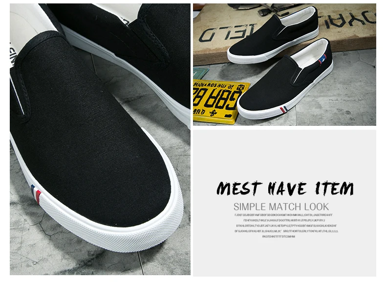 Men Canvas Shoes Simple Casual Mens Loafers 2018 Autumn High Quality Anti-Slip Comfortable Vulcanized Shoes Man Flats Size 35-47 27