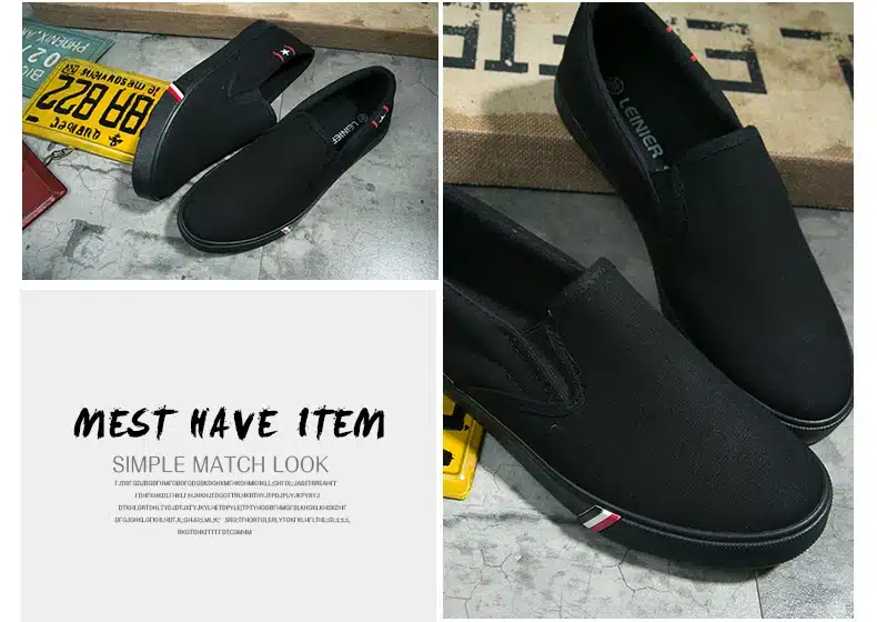 Men Canvas Shoes Simple Casual Mens Loafers 2018 Autumn High Quality Anti-Slip Comfortable Vulcanized Shoes Man Flats Size 35-47 30