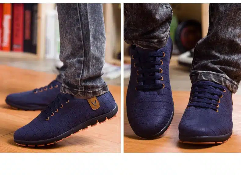 Spring/Summer Men Shoes Breathable Mens Shoes Casual Fashion Low Lace-up Canvas Shoes Flats Zapatillas Hombre Plus Size 45,46,47 24