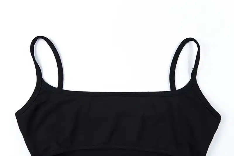 BOOFEENAA Sexy Short Two Piece Set Crop Tops and Biker Shorts Grey Black Bodycon Matching Sets Summer Clothes for Women C83-I71 40