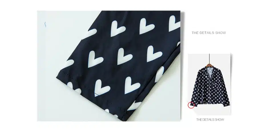 New Pajama Sets Women Loving Heart Print 3 Pieces Set Long Sleeve Top + Shorts Elastic Waist + Blinder Loose Sleep Wear S75603 9