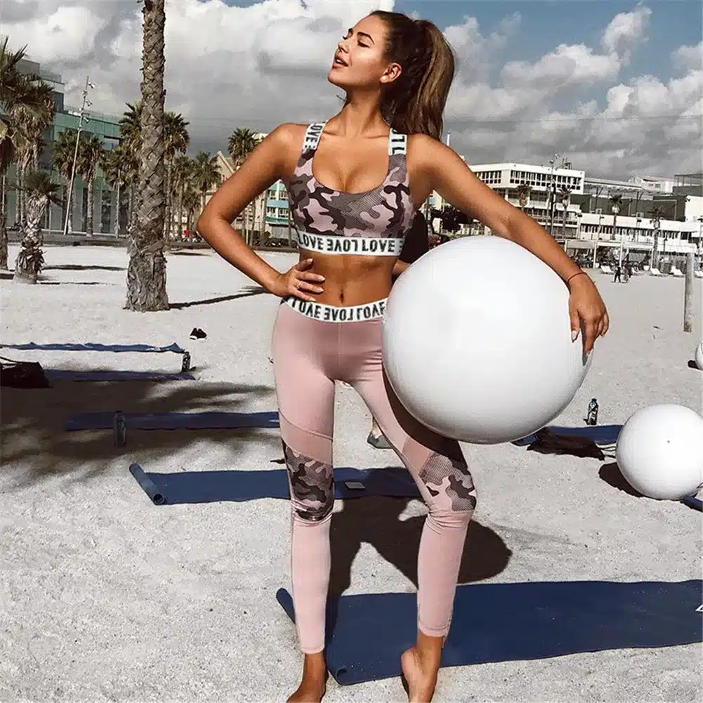 Tracksuit Women 2 Piece Yoga Set Print Women Bra+Long Pants Sportsuite For Women Fitness Sport Suit Women Sportswear 12