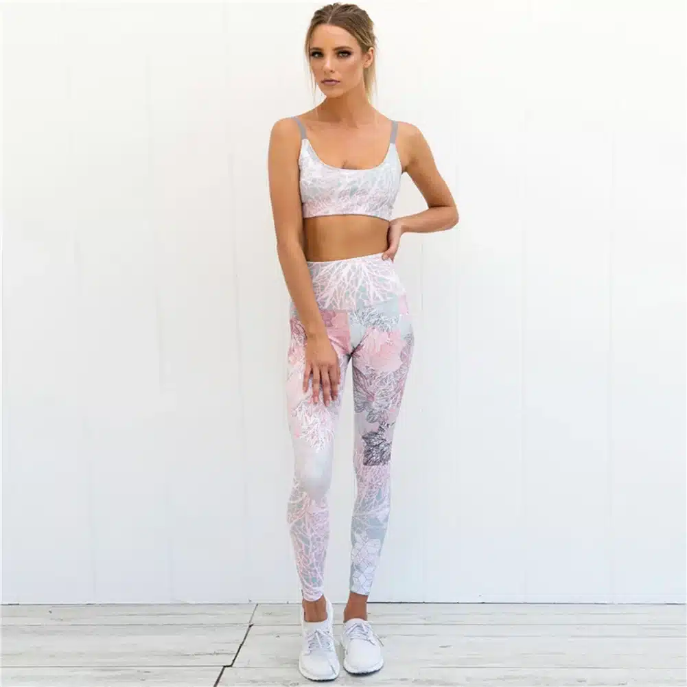 Sportswear Woman Gym Yoga Set Sport Costume Women Sportwear Suit Fitness Joga Sport Suit High Waist Printed Running Clothes 11