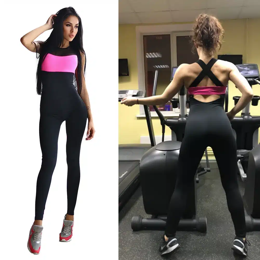 Fitness Sport Suit Women Tracksuit Yoga Set Backless Gym Running Set Sportswear Leggings Tight Jumpsuits Workout Sports Clothing 15