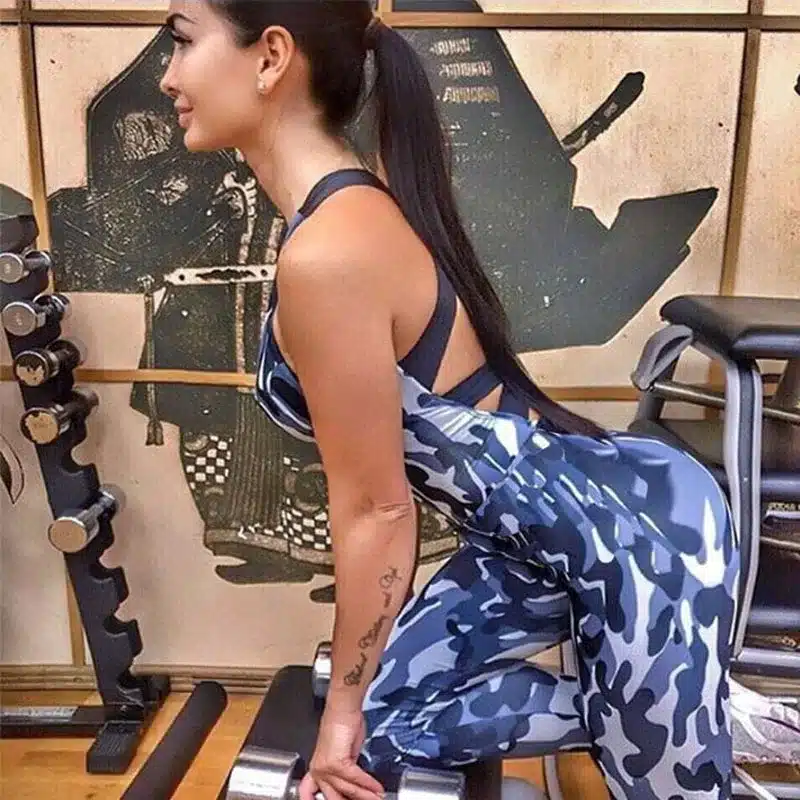 JINXIUSHIRT Sexy Camouflage Yoga Sport Suit Jumpsuit Women Gym Clothes Female Sportswear Quick Dry Fitness Tracksuit For Women 10
