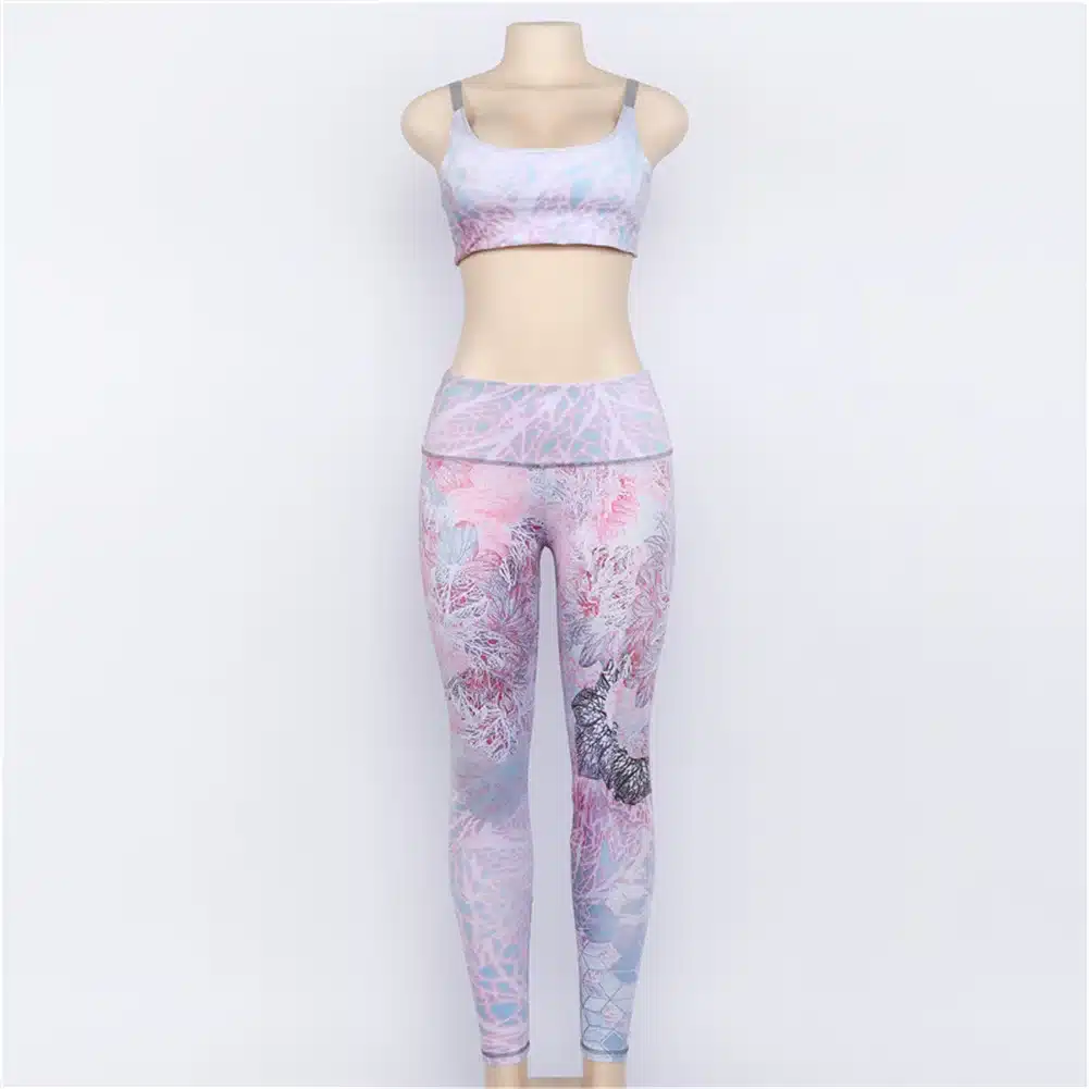 Women Yoga Sets Bra+Pants Fitness Workout Clothing And Women's Gym Sports Running Girls Slim Leggings+Tops Sport Suit For Female 25