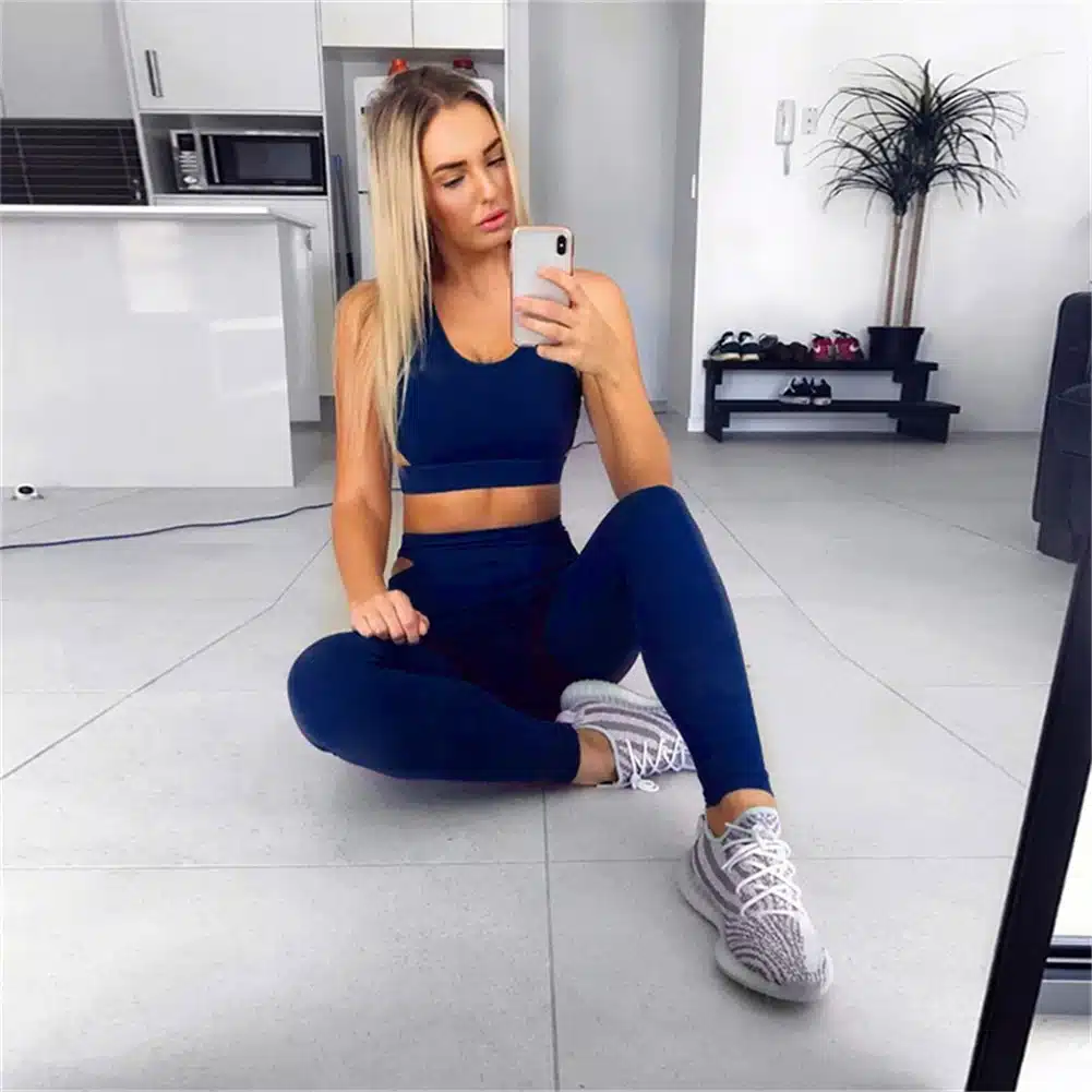 Sexy Yoga Set Women Fitness Running Bra + Leggings Breathable Gym Workout Clothes Sport Suit Sportswear High Waist Tracksuits 7