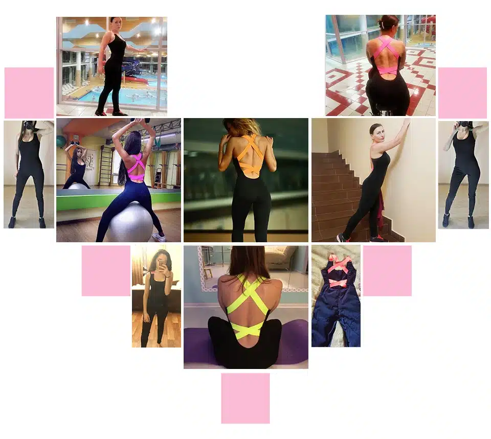 2019 One Piece Sport Clothing Backless Sport Suit Workout Tracksuit For Women Running Tight Dance Sportswear Gym Yoga Women Set 20