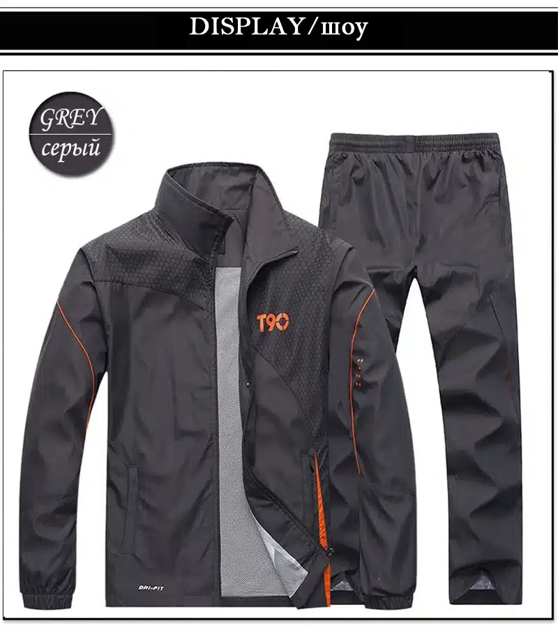2019 Sport Suit Men Quick Dry Sports Suits Loose Tracksuits Mens Spring Autumn Fitness Running suits Set Warm Jogging Tracksuit 22