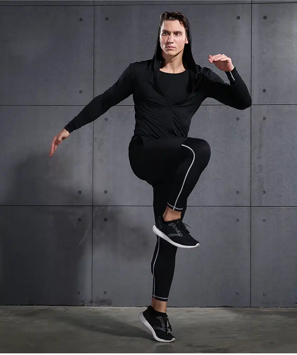 REXCHI 5 Pcs/Set Men's Tracksuit Sports Suit Gym Fitness Compression Clothes Running Jogging Sport Wear Exercise Workout Tights 13