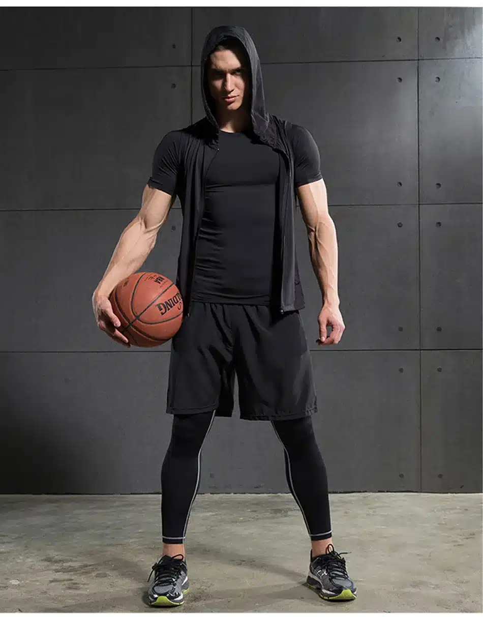 REXCHI 5 Pcs/Set Men's Tracksuit Sports Suit Gym Fitness Compression Clothes Running Jogging Sport Wear Exercise Workout Tights 19