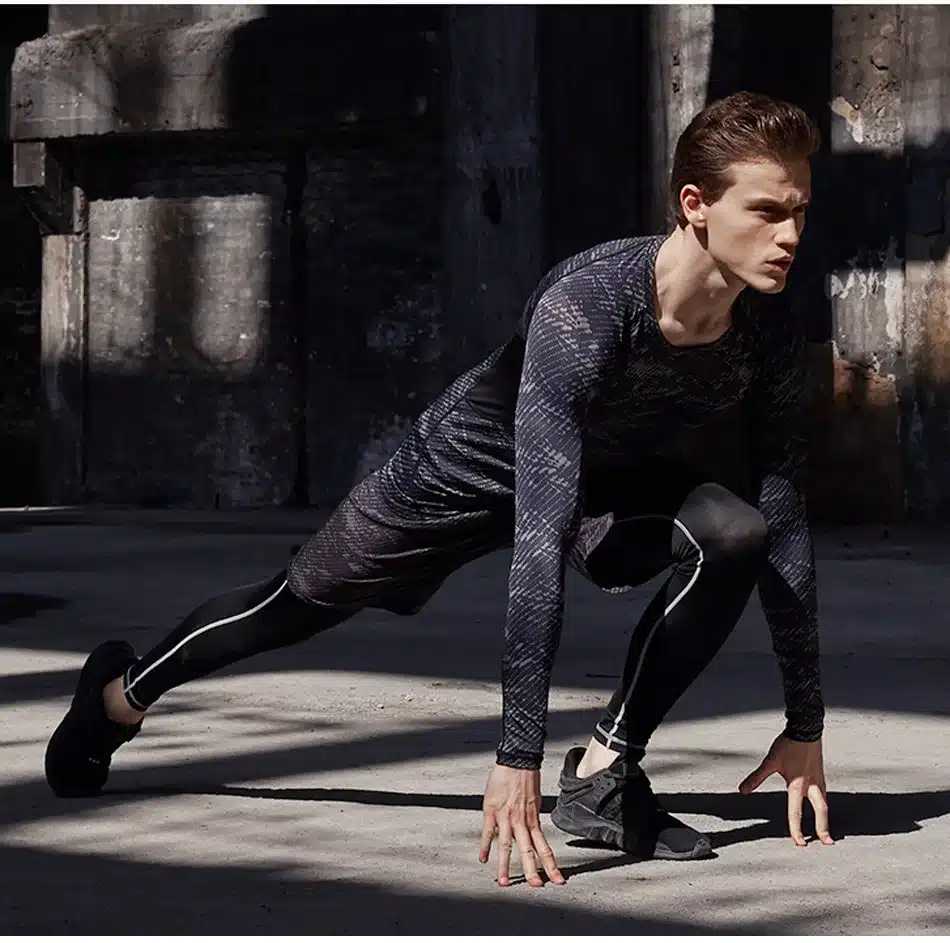 REXCHI 5 Pcs/Set Men's Tracksuit Sports Suit Gym Fitness Compression Clothes Running Jogging Sport Wear Exercise Workout Tights 32