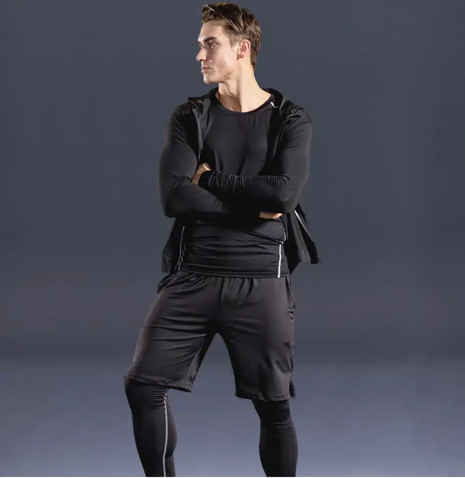 REXCHI 5 Pcs/Set Men's Tracksuit Sports Suit Gym Fitness Compression Clothes Running Jogging Sport Wear Exercise Workout Tights 37
