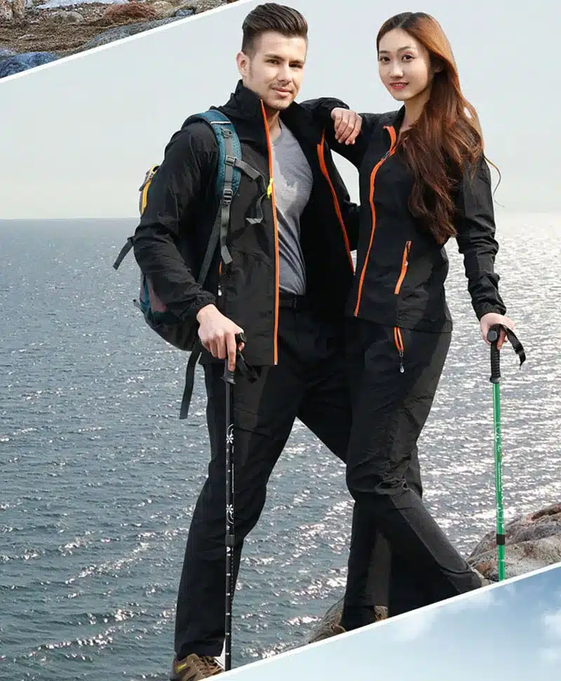 Camping Hiking Clothing Outdoor Sport Men Summer Sun UV Protection Hooded Jacket Set Quick Dry Breathable Women Sportswear Suit 14